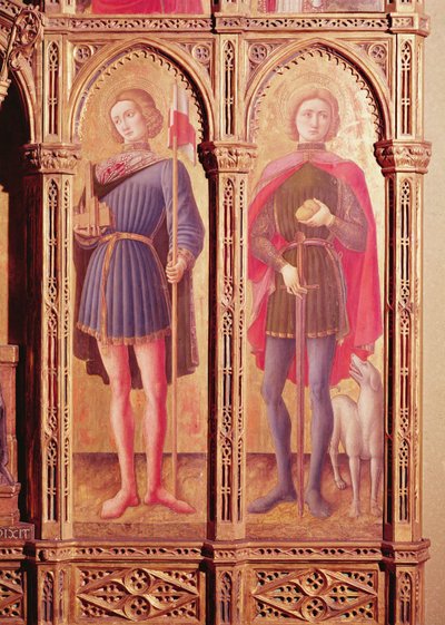 The Pesaro Polyptych, detail of two saints by Antonio Vivarini
